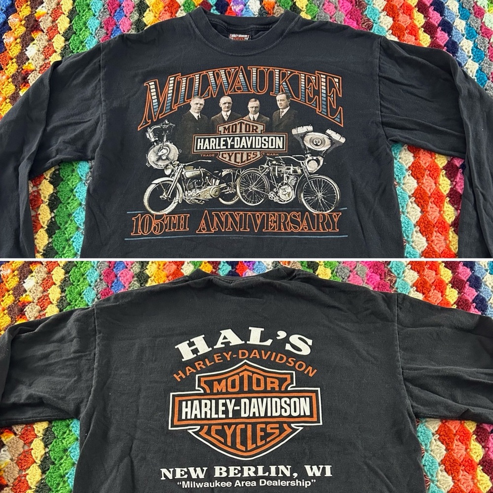 Harley Davidson 2008 Y2K 100% Cotton USA Made New Berlin Milwaukee Long …